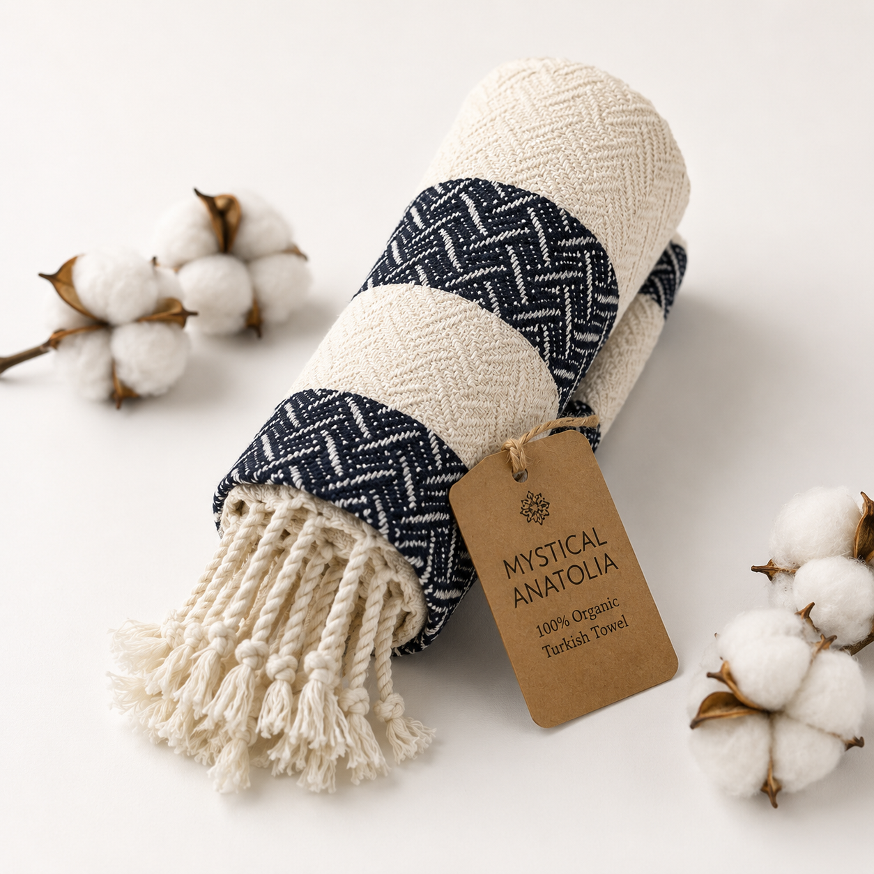 Organic Turkish Cotton Hand Towels | Set of 2 | 20×35 in | Quick Dry | Absorbent