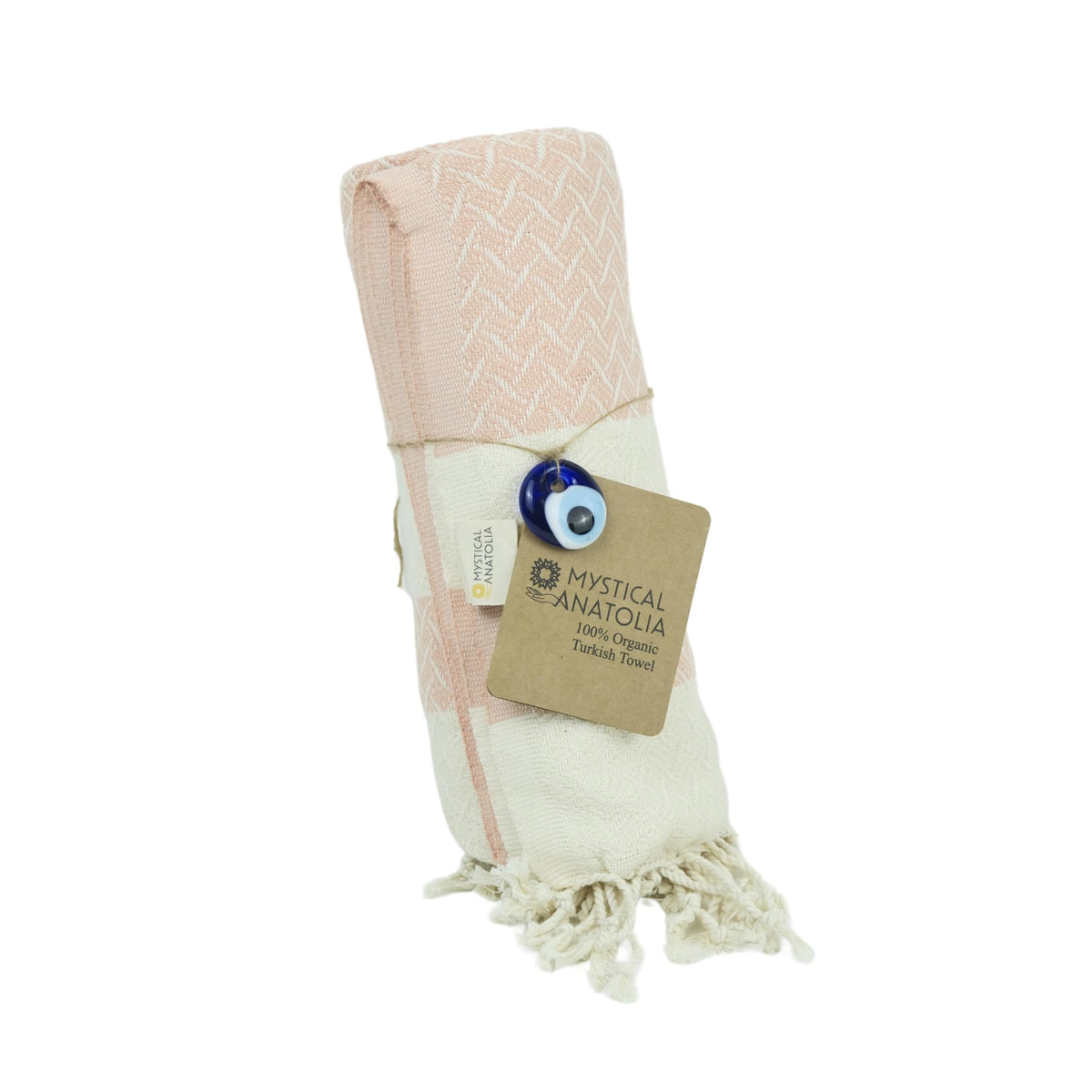 Mystical Anatolia Beige Turkish peshtemal beach towel
