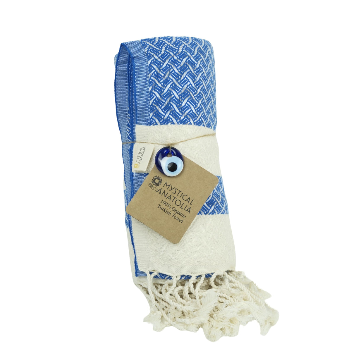 Mystical Anatolia Blue Turkish peshtemal beach towel