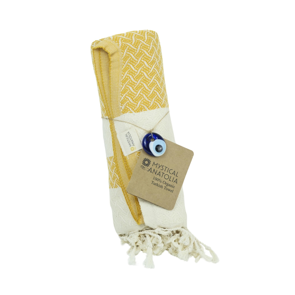 Mystical Anatolia Yellow Turkish peshtemal beach towel