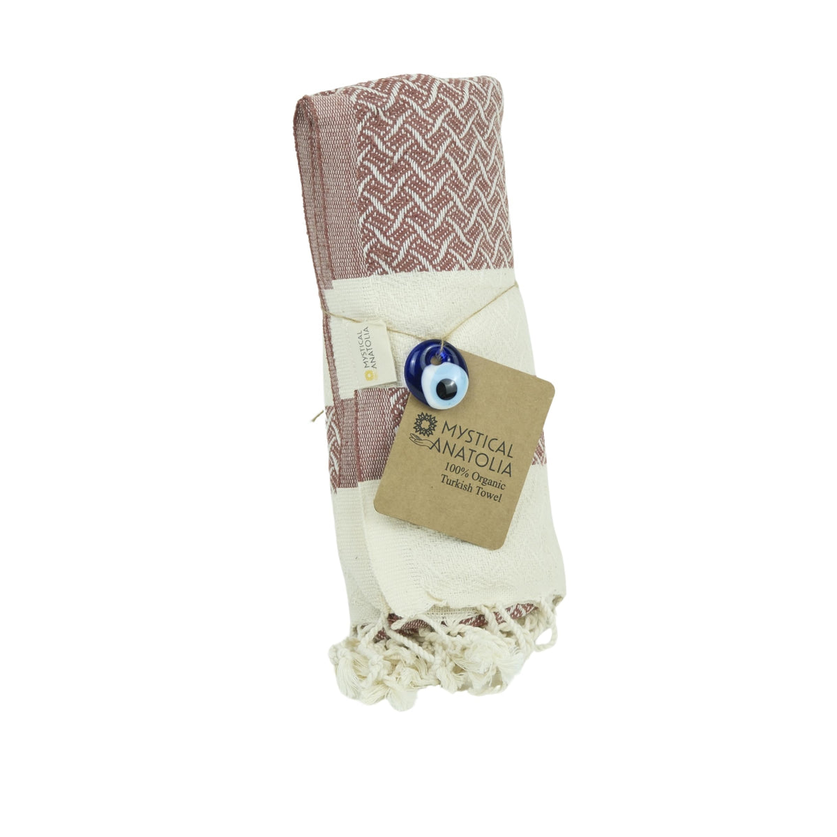 Mystical Anatolia Brown Turkish peshtemal beach towel