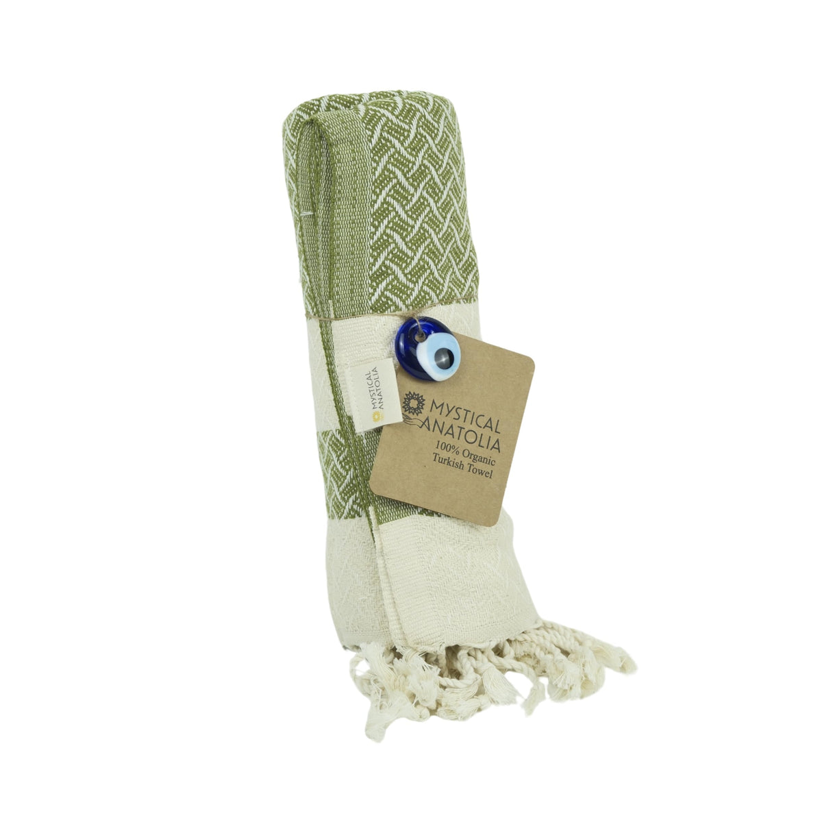 Mystical Anatolia Green Turkish peshtemal beach towel
