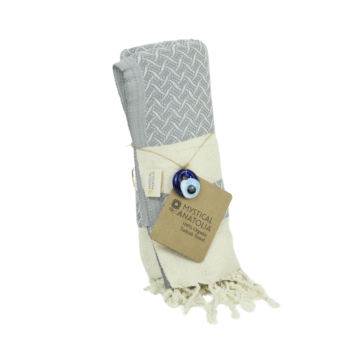 Mystical Anatolia Grey Turkish peshtemal beach towel