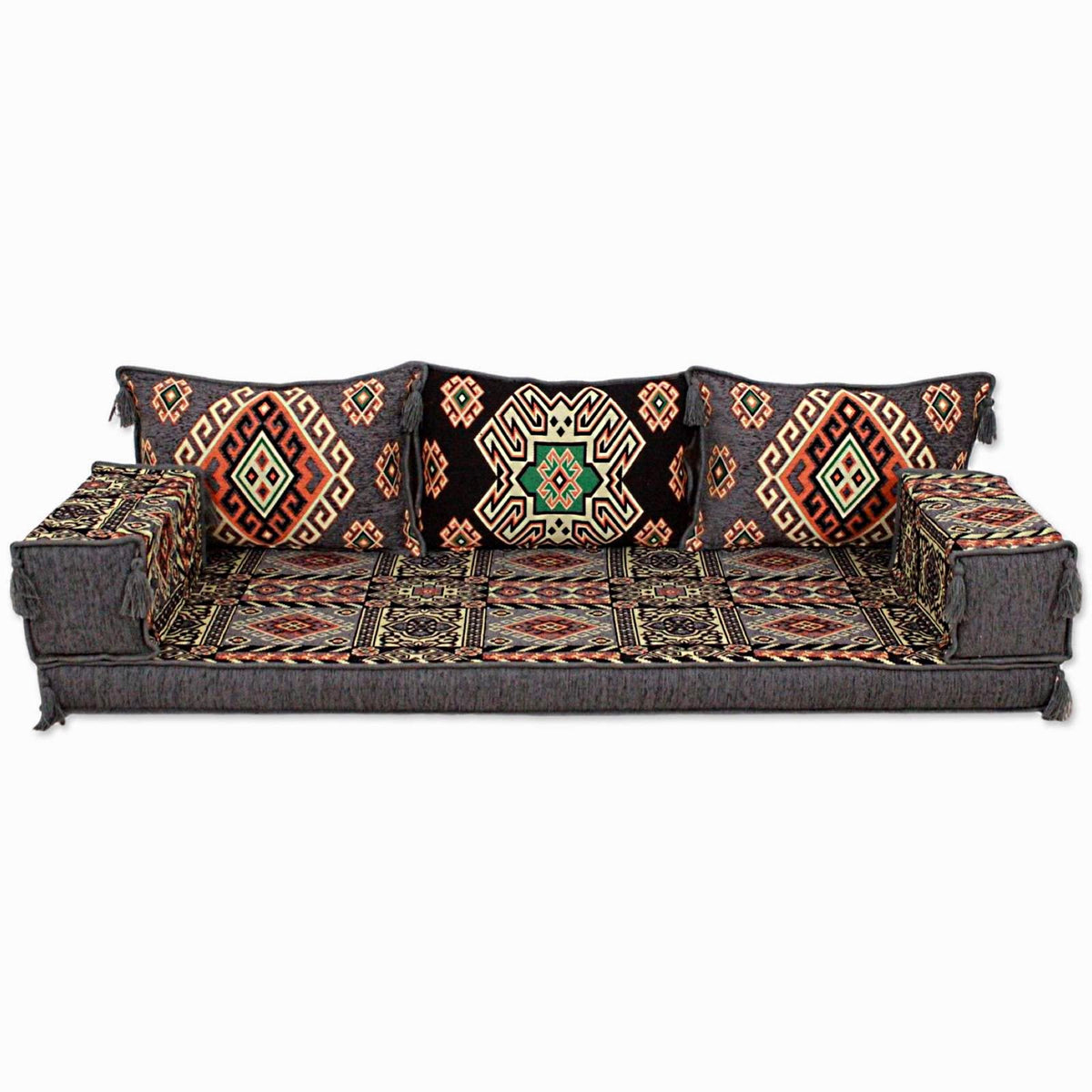 Grey Arabic Majlis 6-piece floor sofa, product view 3