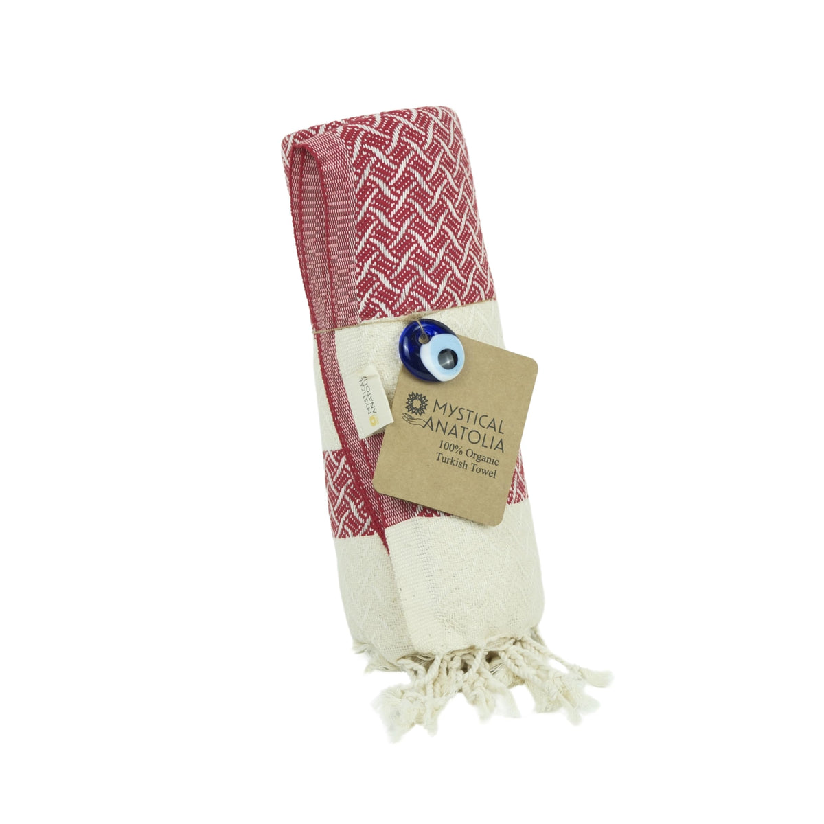 Mystical Anatolia Red Turkish peshtemal beach towel