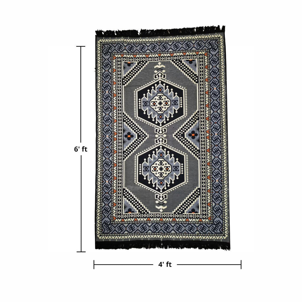 Mystical Anatolia 4x6 ft kilim rug Black/Grey – additional product view 2