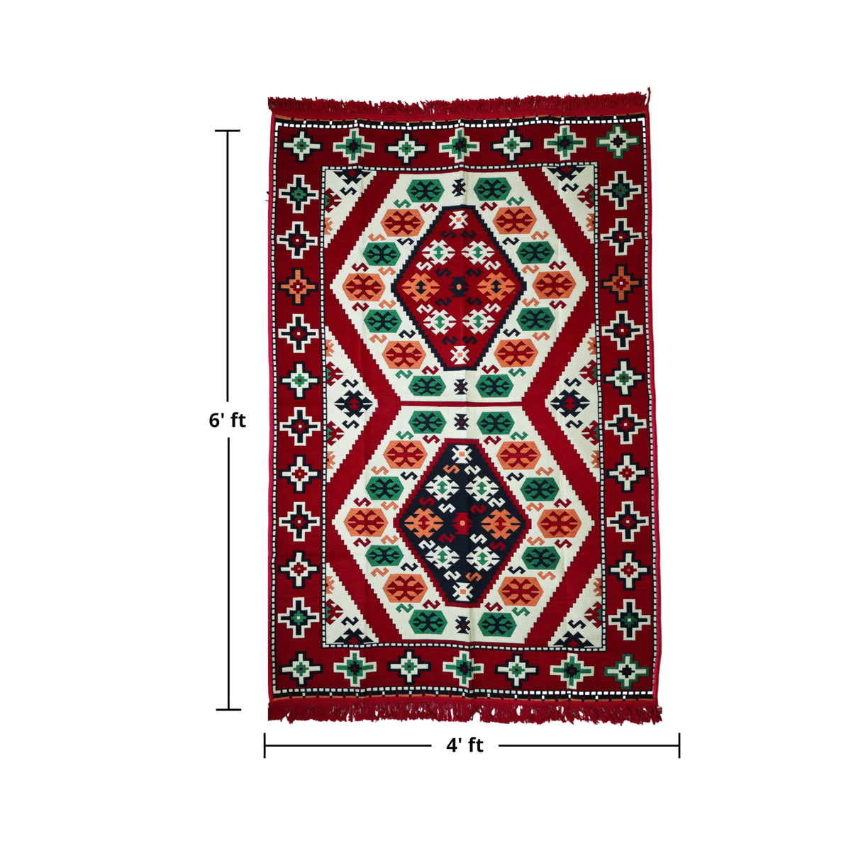 Mystical Anatolia 4x6 ft kilim rug Multi/Red – additional product view 2