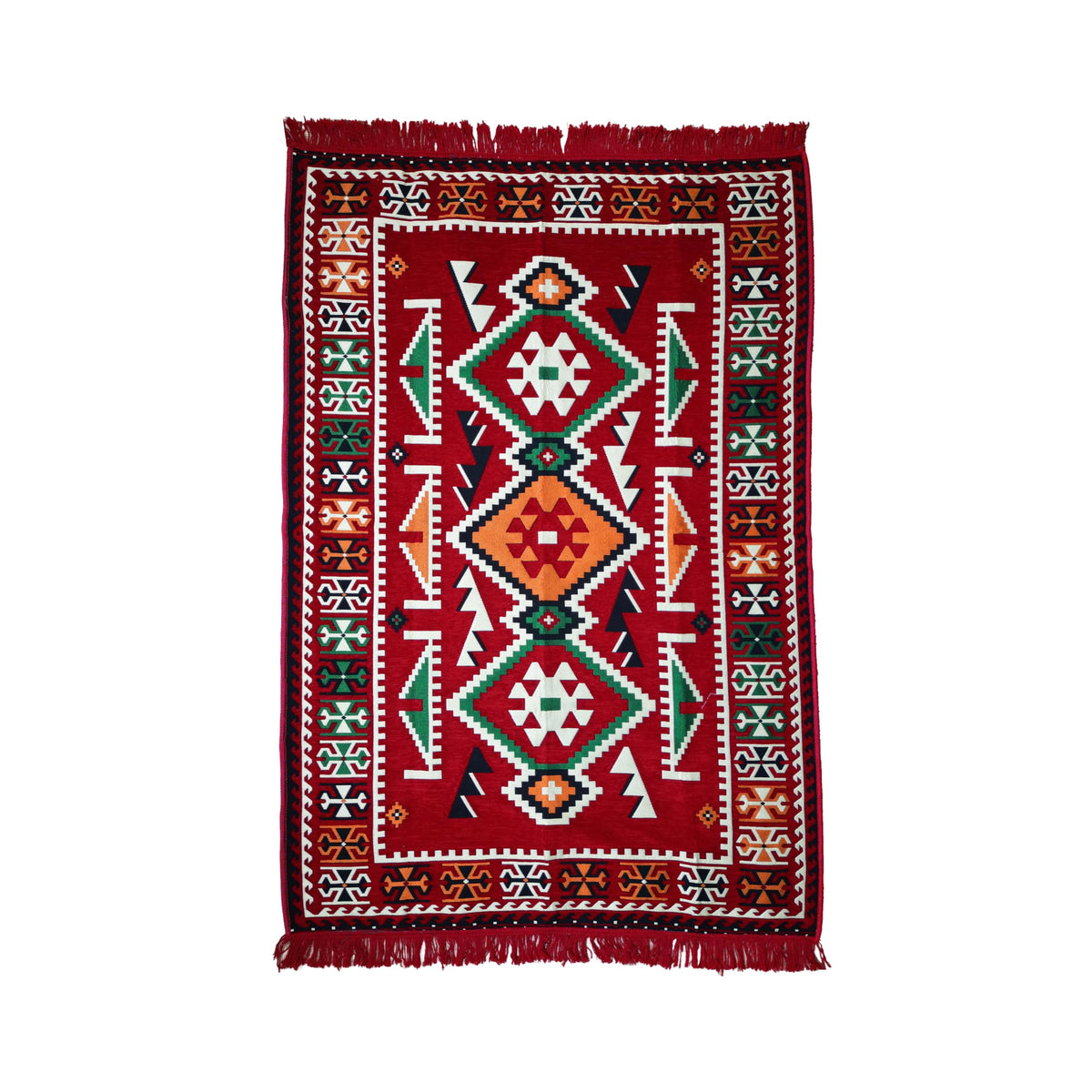 Mystical Anatolia 4 × 6 ft kilim rug – Red pattern