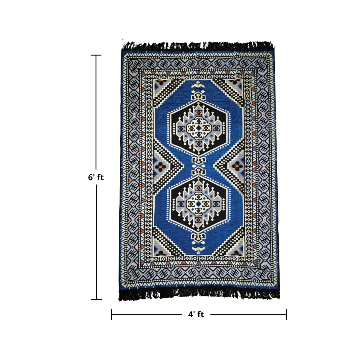 Mystical Anatolia 4x6 ft kilim rug Blue/Grey – additional product view 2