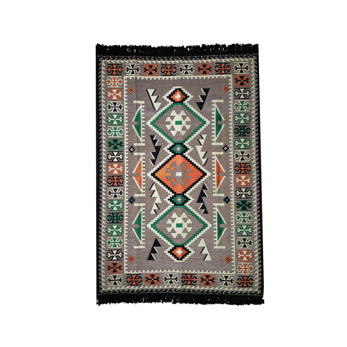 Mystical Anatolia 4 × 6 ft kilim rug – Taupe pattern