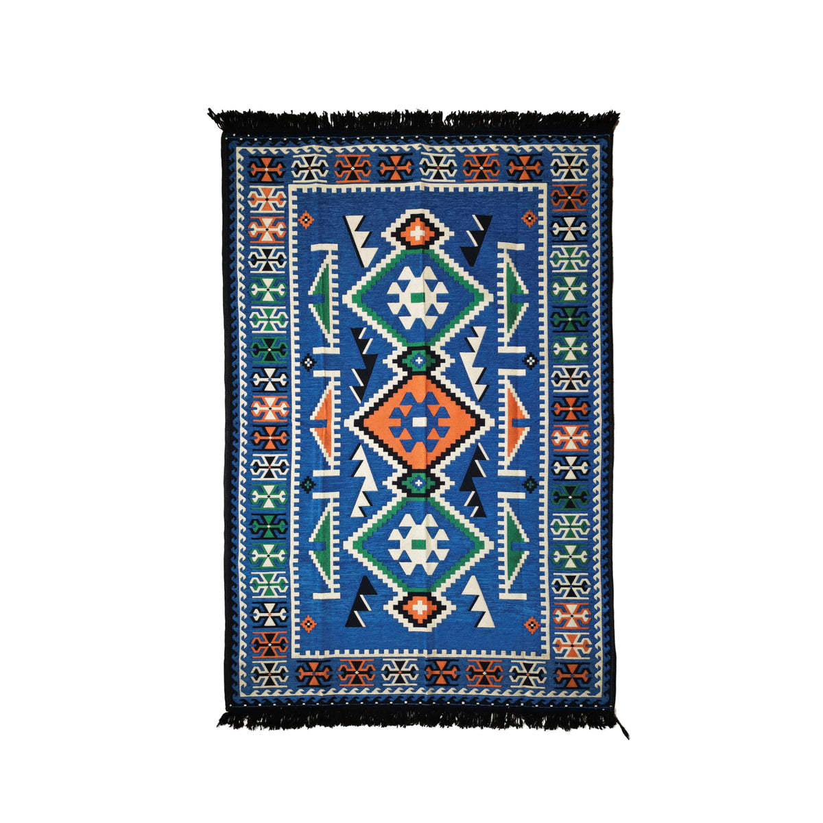 Mystical Anatolia 4 × 6 ft kilim rug – Blue pattern