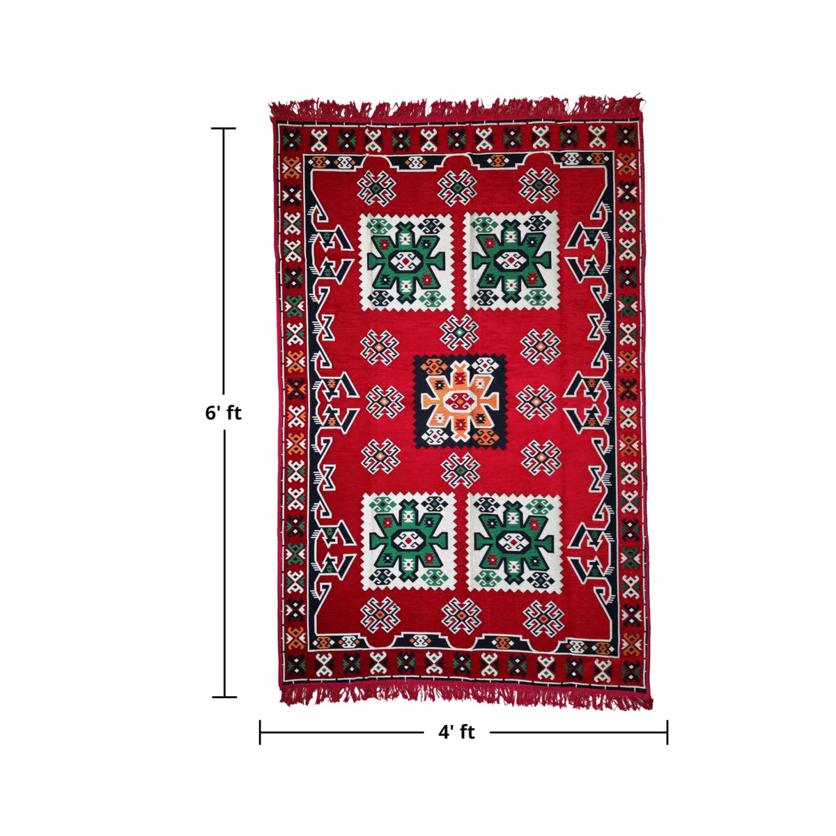 Mystical Anatolia 4x6 ft kilim rug Tribal/Red – additional product view 2