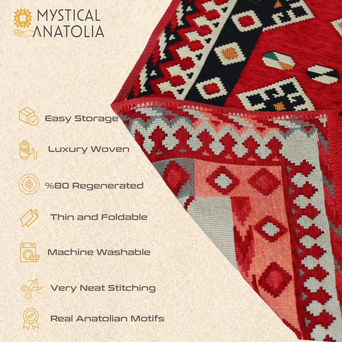 Mystical Anatolia kilim Lattice/Red additional view 6