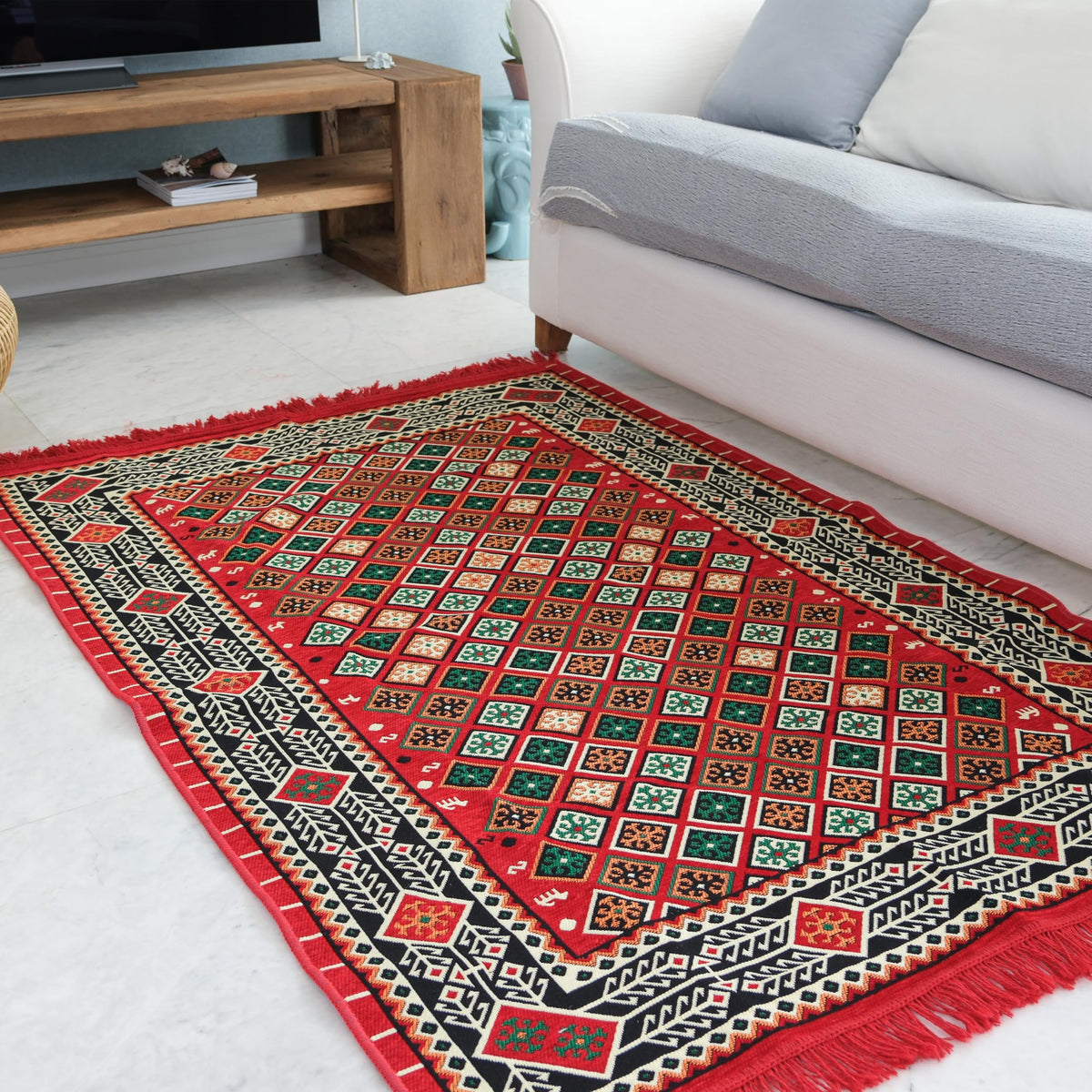 Mystical Anatolia kilim Trellis/Red additional view 3