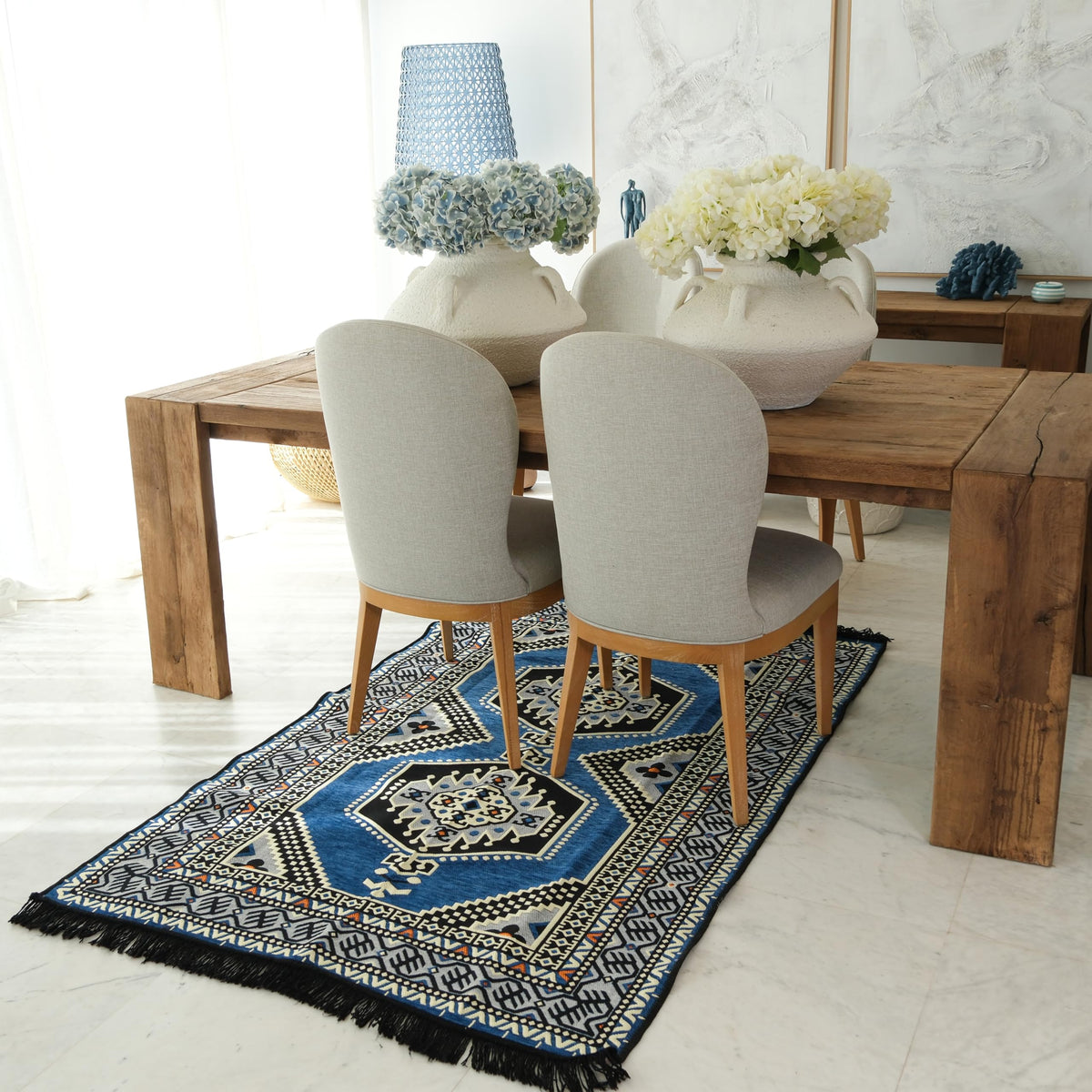 Mystical Anatolia 4x6 ft kilim rug Blue/Grey – additional product view 4