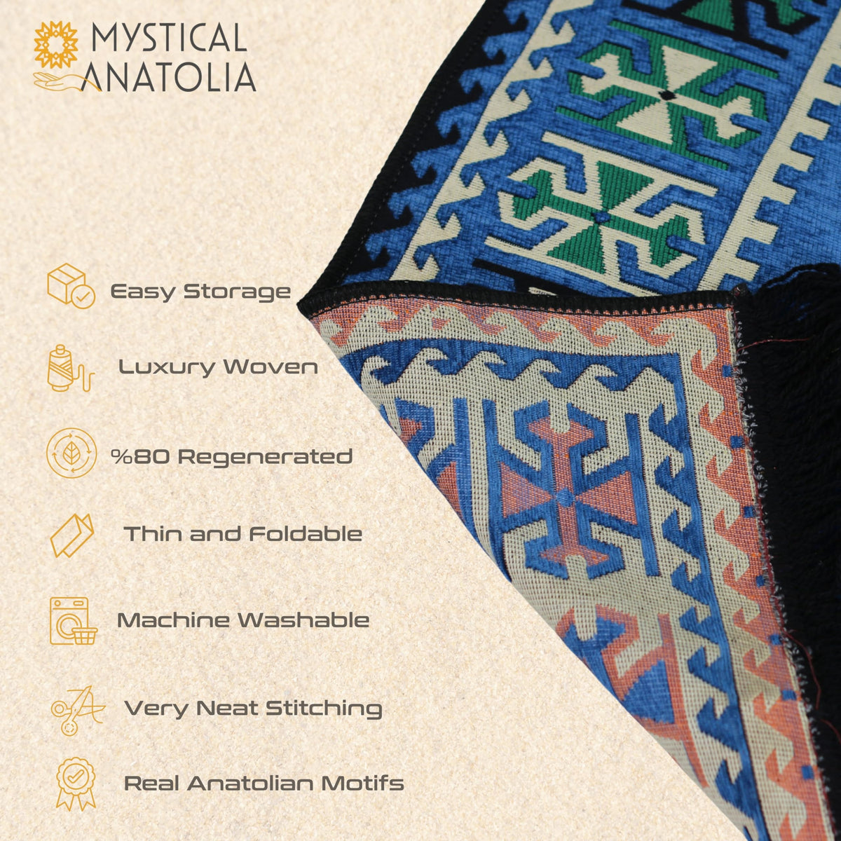 Mystical Anatolia 4x6 kilim rug SKU 1C-KC7J-G13C additional view 6