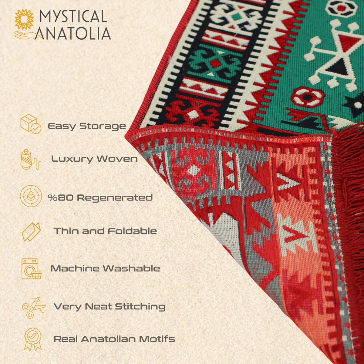 Mystical Anatolia kilim Green/Red additional view 6