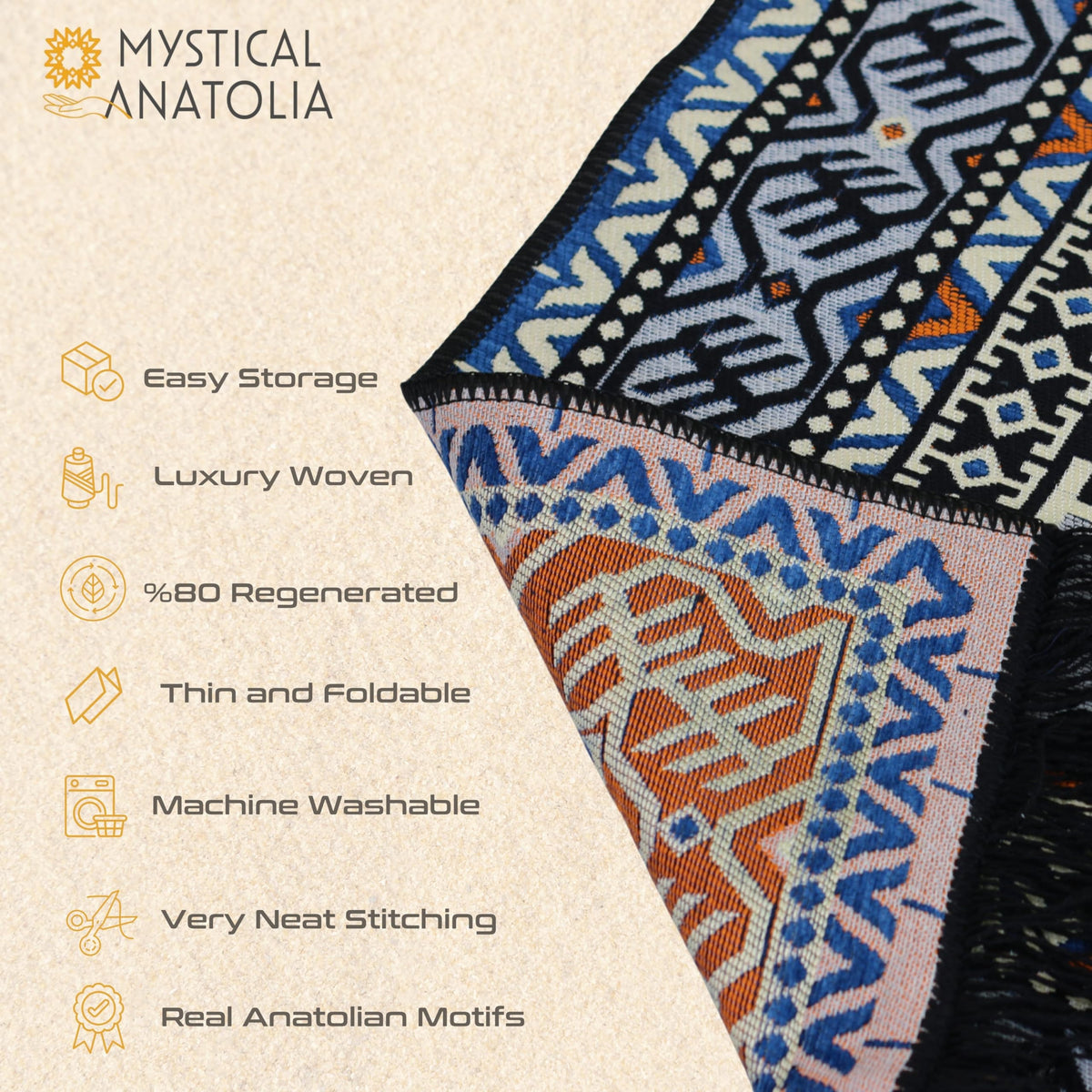 Mystical Anatolia 4x6 ft kilim rug Blue/Grey – additional product view 6