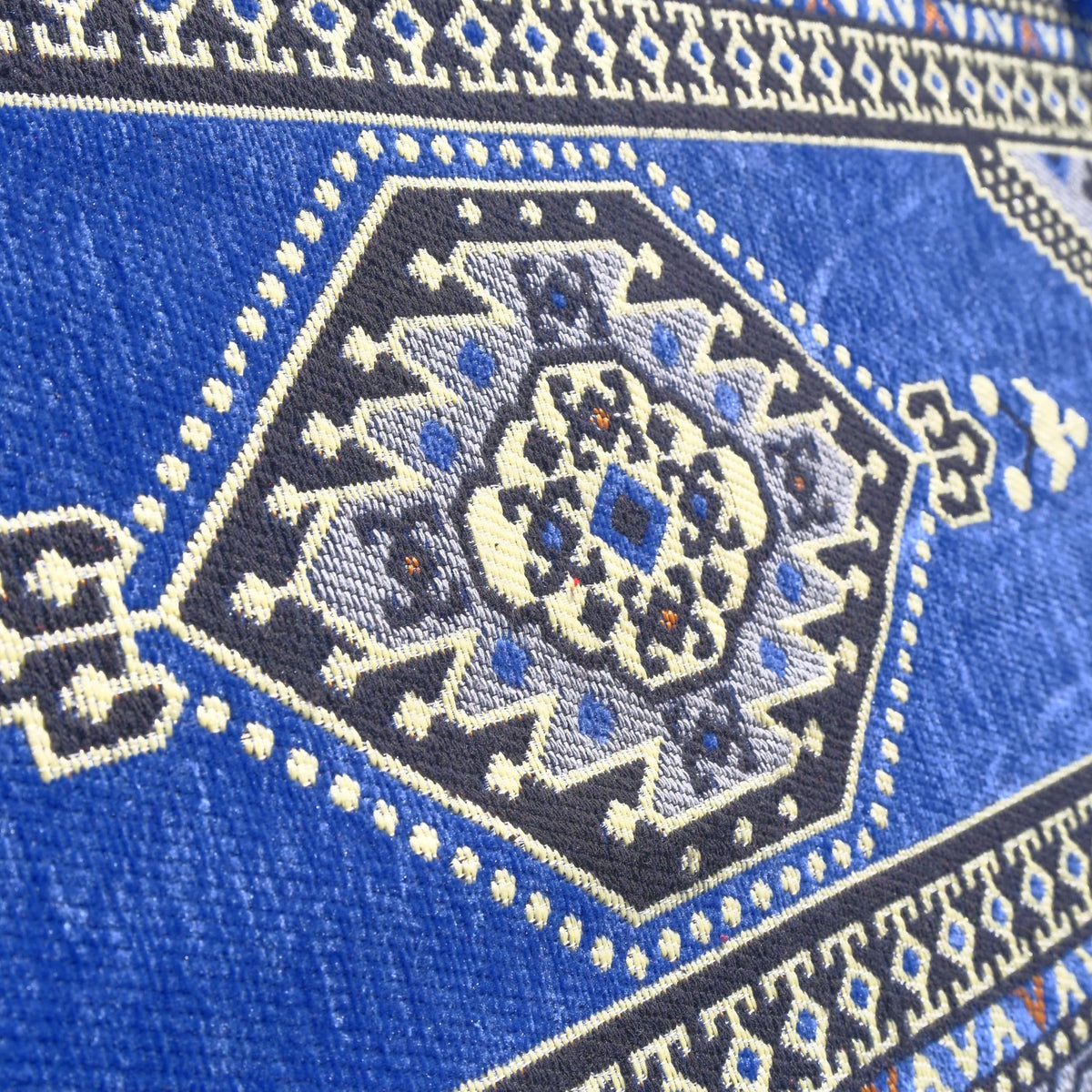 Blue Arabic Majlis floor sofa kilim seating, view 5