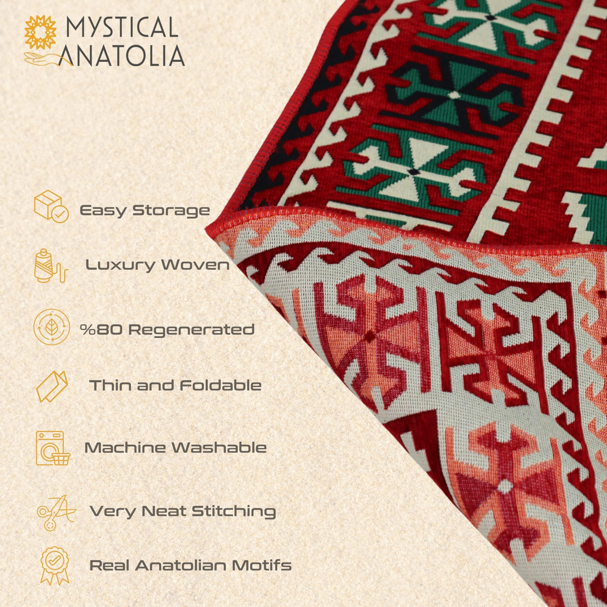 Mystical Anatolia 4x6 kilim rug SKU OQ-U33L-LI1I additional view 5