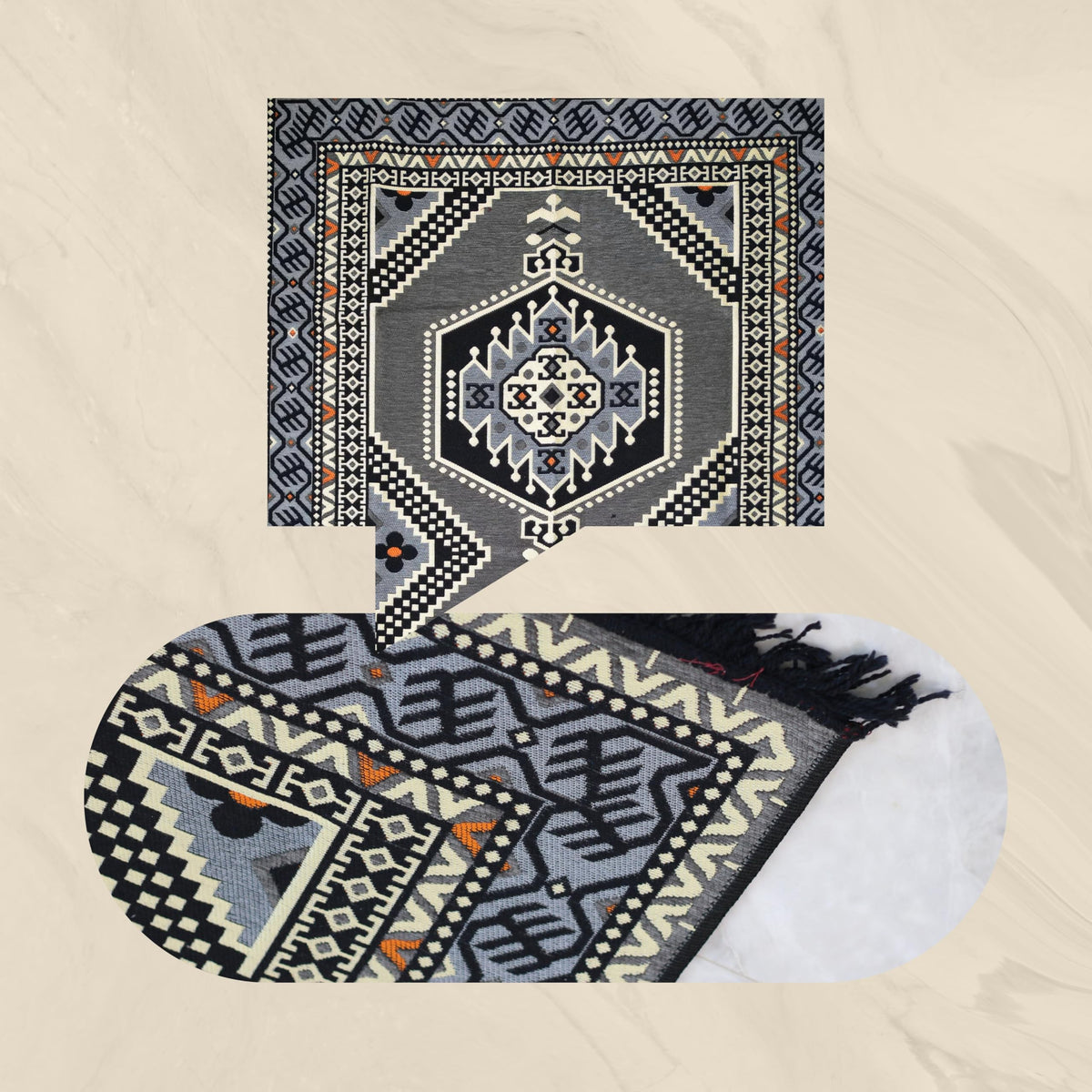 Mystical Anatolia 4x6 ft kilim rug Black/Grey – additional product view 4