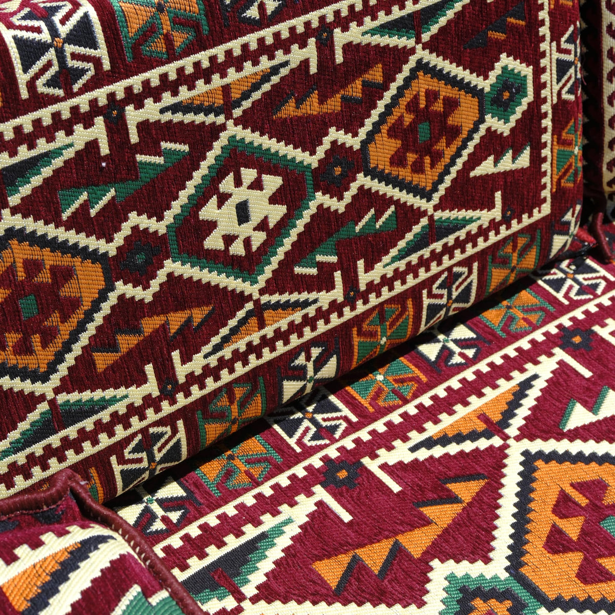 Maroon Arabic Majlis 5-piece floor sofa, product view 4
