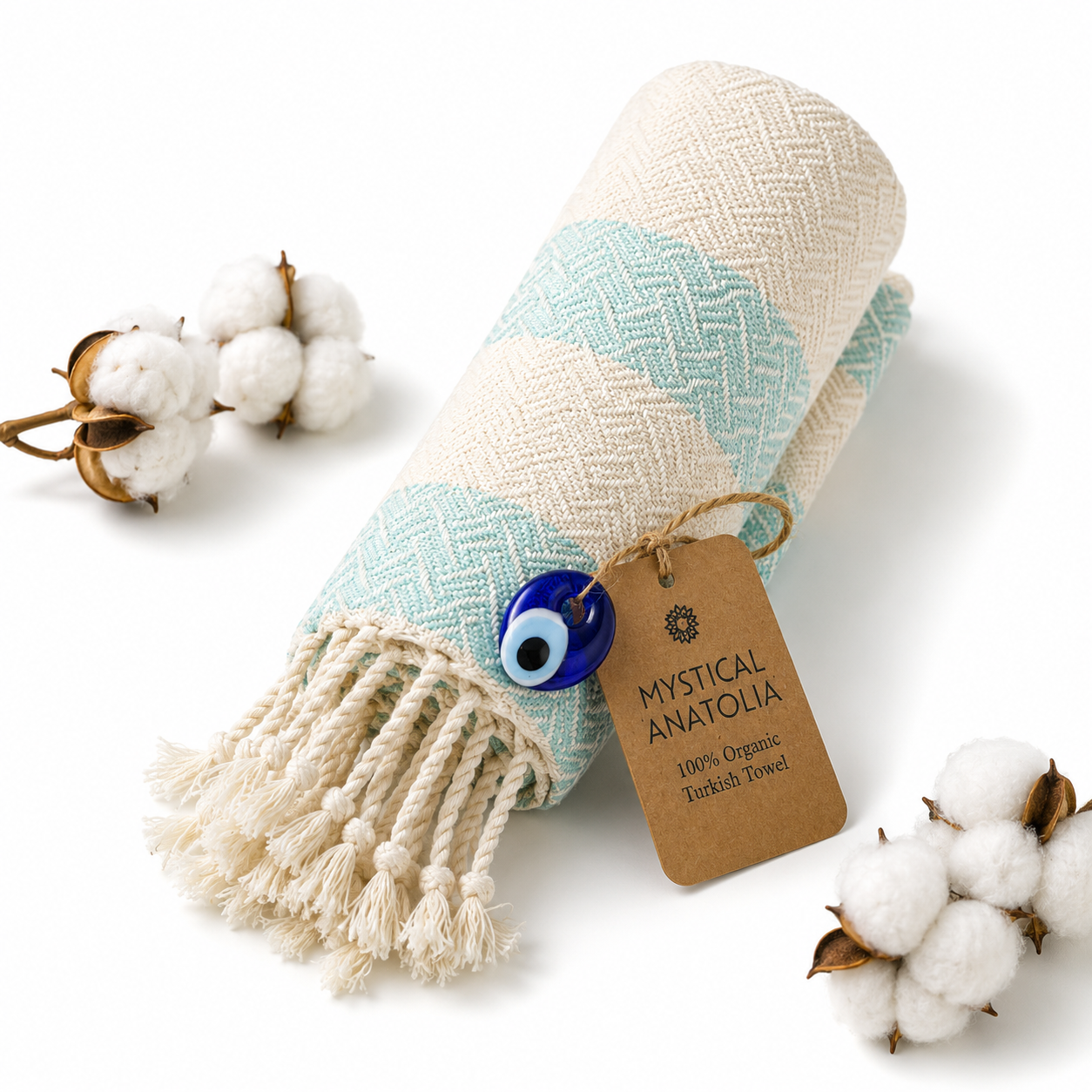 Organic Turkish Cotton Hand Towels | Set of 2 | 20×35 in | Quick Dry | Absorbent