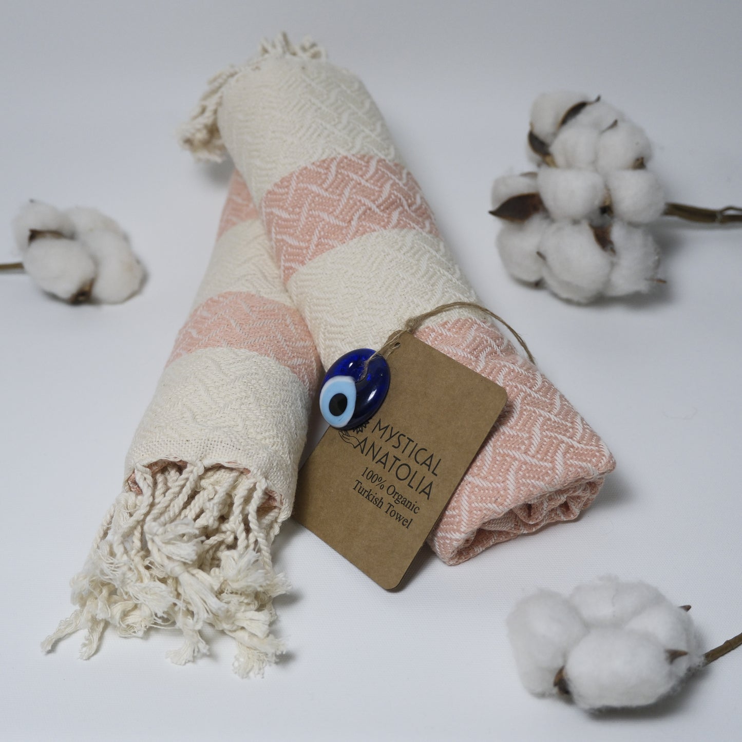 Organic Turkish Cotton Hand Towels | Set of 2 | 20×35 in | Quick Dry | Absorbent